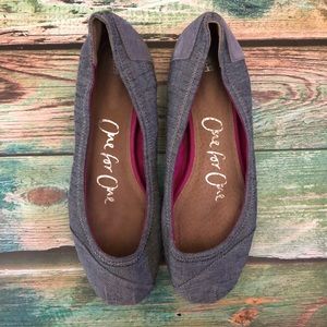 Toms Chambray Ballet Flats 8.5